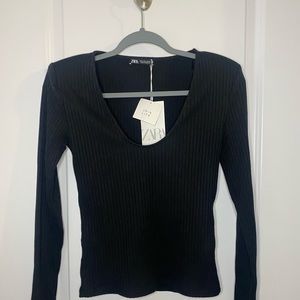 Black Zara Long Sleeve Top